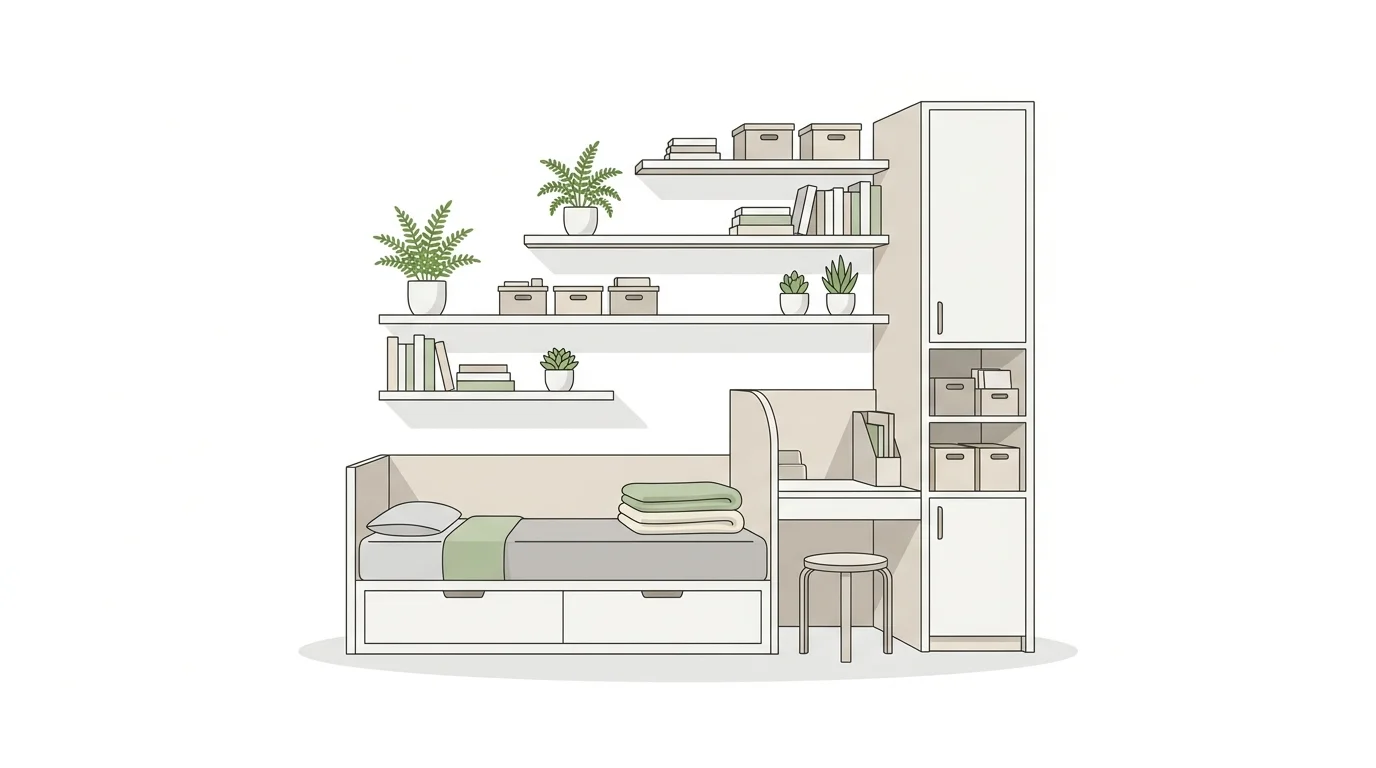 Smart storage solutions in a small apartment